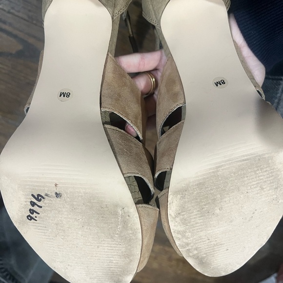 Alfani Tan Peep-Toe Heels Gently Used - Picture 4 of 4